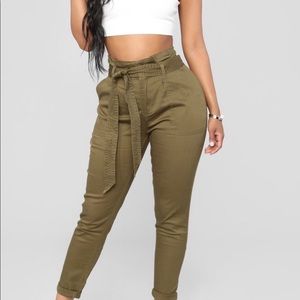 High Rise Green pants